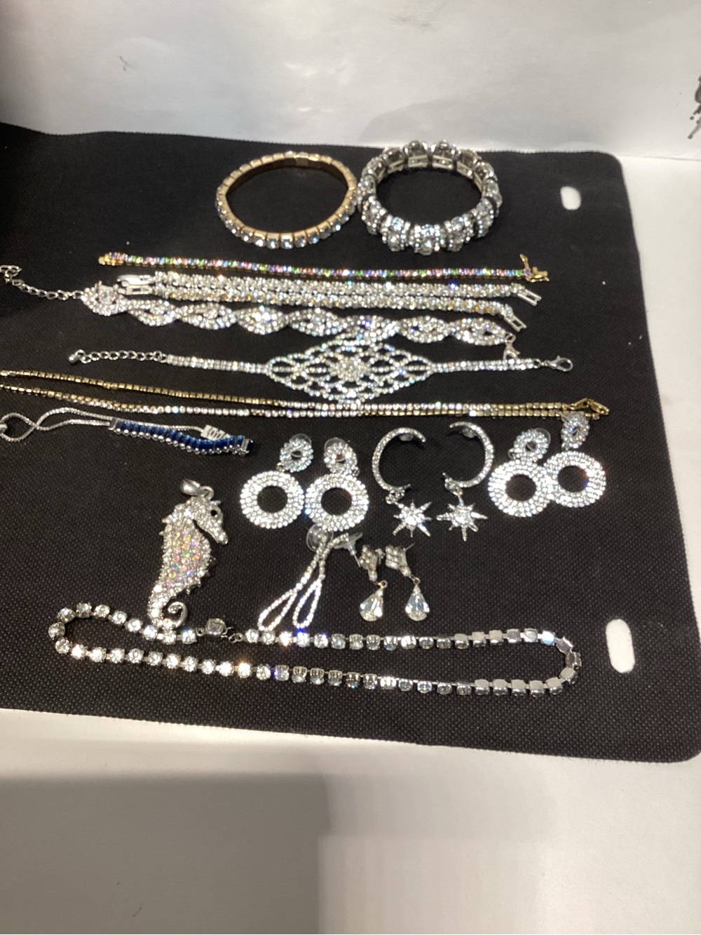 Vintage & New Bling Bling Rhinestone And Silvertone Jewelry Lot! View 5